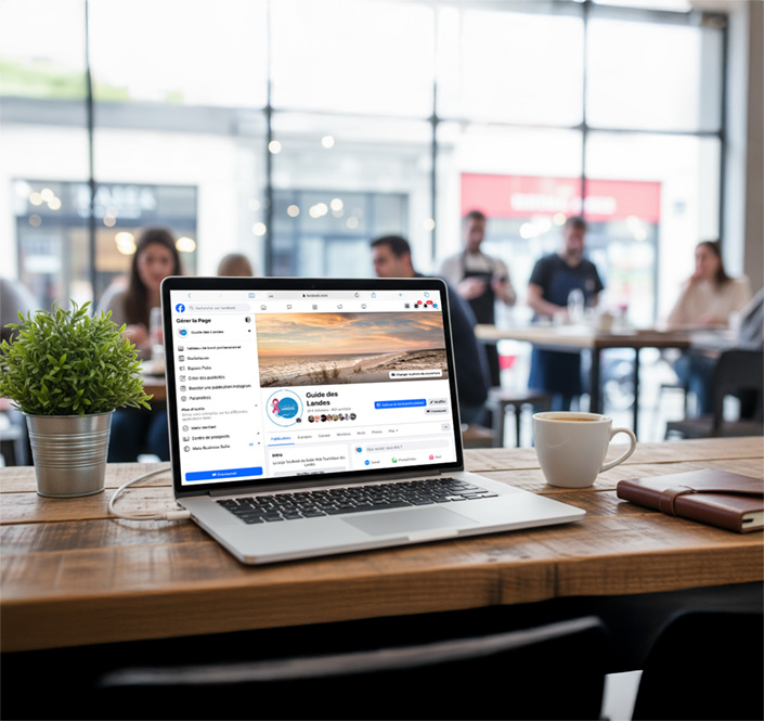 Social Media Travel Guide on computer