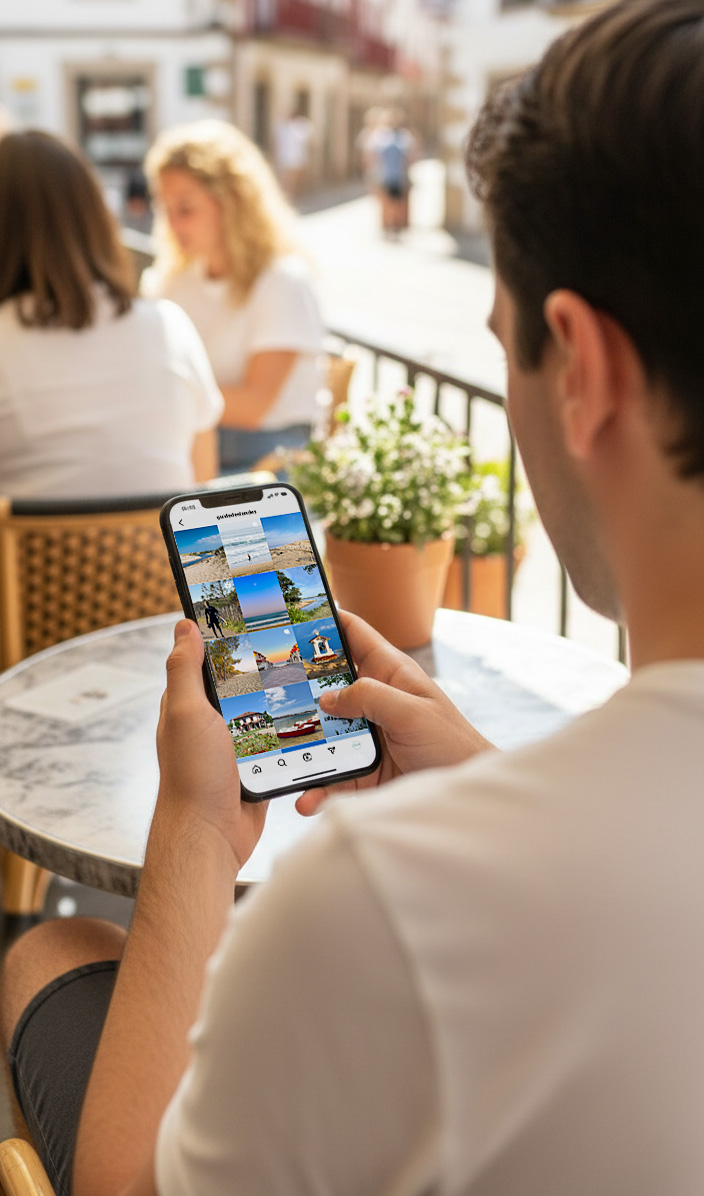 Social Media Travel Guide on mobile